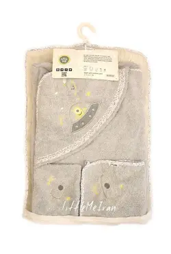 سرویس حوله نوزادی 5 تکه little me طرح ادم فضایی