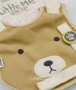پیشبند نوزادی به همراه بند پستانک little meطرح تدی