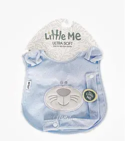 پیشبند نوزادی به همراه بند پستانک little me طرح پسرونه