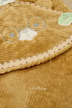 پتو دور پیچ کلاه دار مخمل کبریتی little me طرح تدی