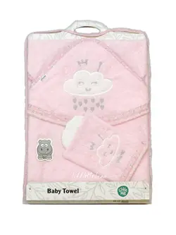 حوله دور پیچ نوزادی دوتکه گلدوزی little me طرح ابر