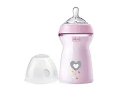 شیشه شیر چیکو نچرال 330 میل +6 طرح قلب