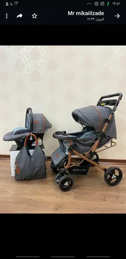 سرویس کالسکه مادرلند طوسی تیره با هر دو گلد