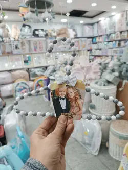 رخت اویز مرواریدی طوسی