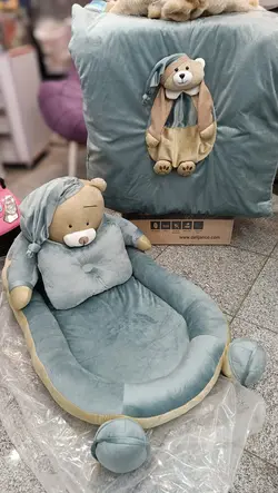 ست لبه دار خرس  عروسکی مخمل سه تیکه