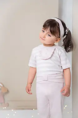 بلوز آستین کوتاه دخترانه طرح ویولت دانالو DANALOO