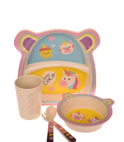 ظرف غذای 5 تکه کودک کوکو طرح یونیکورن