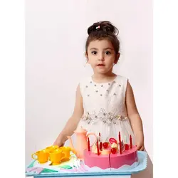 لعبة تقطيع المطبخ البلاستيكية كعكة عيد الميلاد (کیک  تولد با سینی چایخوری)