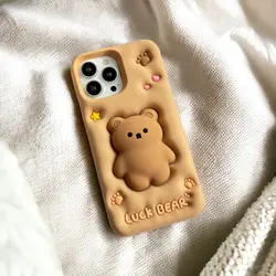قاب موبایل آیفون خرس فیجت برجسته