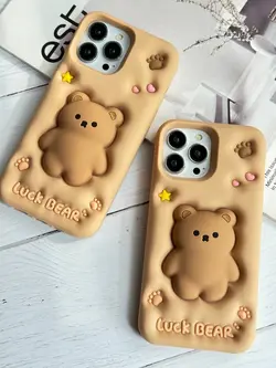 قاب موبایل آیفون خرس فیجت برجسته