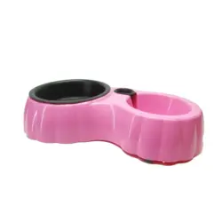 ظرف دوقلو بطری خور سگ و گربه همراه با ظرف فلزی