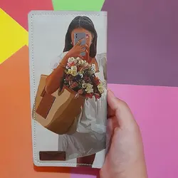 کیف پول چرمی کتابی طرح صدف