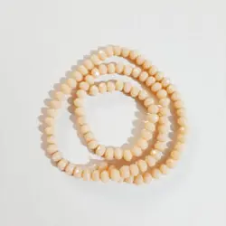 مهره کریستال رنگ کرم سایز 6