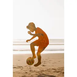 توپ فوتبال آموزشی کیپستا Kipsta سایز 5-زرد و صورتی