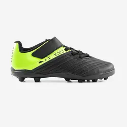 کفش فوتبال بچه گانه کیپستا Kipsta 100 Easy AG/FG-مشکی و زرد