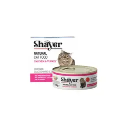 کنسرو نچرال گربه شایر طعم مرغ و بوقلمون 110 گرم