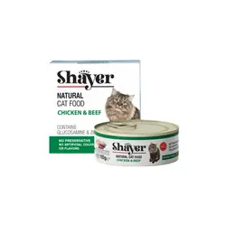 کنسرو نچرال گربه شایر طعم مرغ و بیف 110 گرم