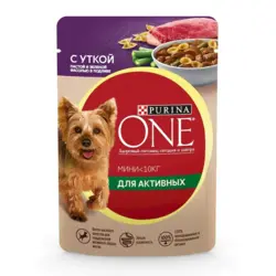 پوچ سگ بالغ پورینا وان طعم اردک و پاستا با لوبیا سبز در سس 85 گرم