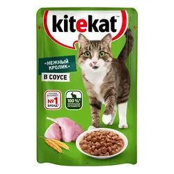 پوچ گربه بالغ کیت کت طعم خرگوش در سس 85 گرم