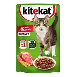 پوچ گربه بالغ کیت کت طعم گوشت گاو در سس 85 گرم