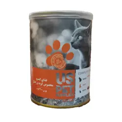 کنسرو گربه US PET طعم مرغ ، کدوتنبل و سنبل الطیب 400 گرم