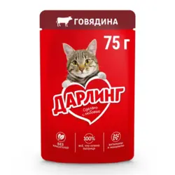 پوچ گربه دارلینگ طعم گوشت گاو