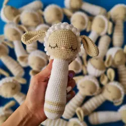 اسباب بازی سگ و گربه عروسک ببعی دسته دار
