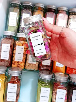 پک جا ادویه ای کشویی مدل نوعروس (شیشه مک کارتی + استند کشو)