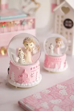 گوی موزیکال و پمپی فروزن صورتی (السا و اولاف)