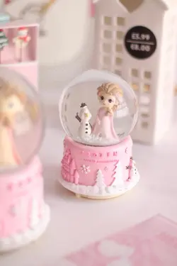 گوی موزیکال و پمپی فروزن صورتی (السا و اولاف)