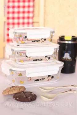 ظرف غذای پیرکس مستطیل میکی موس برند دیزنی