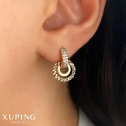 گوشواره حلقه‌ نگین‌ و تراش ژوپینگ