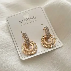 گوشواره حلقه‌ نگین‌ و تراش ژوپینگ