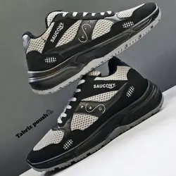 کفش راحتی زیره تزریق ساکونی رنگ مشکی طوسی _ تبریز پوش