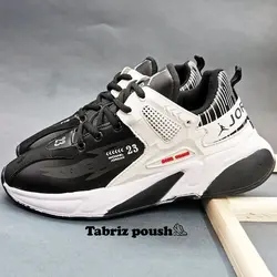 کفش راحتی ضد آب مدل نایک جردن 23 رنگ مشکی سفید کف دور دوخت _ تبریز پوش