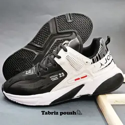کفش راحتی ضد آب مدل نایک جردن 23 رنگ مشکی سفید کف دور دوخت _ تبریز پوش