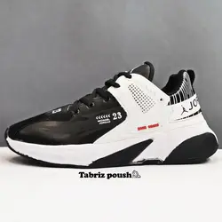 کفش راحتی ضد آب مدل نایک جردن 23 رنگ مشکی سفید کف دور دوخت _ تبریز پوش