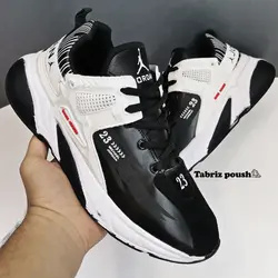 کفش راحتی ضد آب مدل نایک جردن 23 رنگ مشکی سفید کف دور دوخت _ تبریز پوش