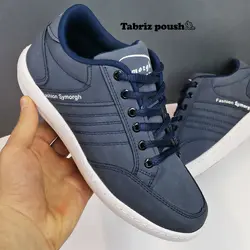 کفش تبریز طبی ست زنانه و مردانه مدل سپهر ضد آب کف دور دوخت رنگ آبی طرح لی _ تبریز پوش