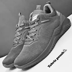 کفش راحتی پیاده روی طبی مدل آدیداس آلفابون شرکتی زیره تزریق رنگ طوسی تضمینی _ تبریز پوش