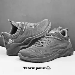 کفش راحتی پیاده روی طبی مدل آدیداس آلفابون شرکتی زیره تزریق رنگ طوسی تضمینی _ تبریز پوش