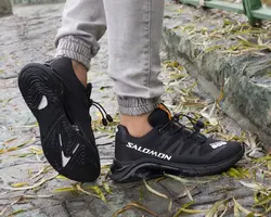 کفش اسپرت های کپی وارداتی طبی زیره کپسولی دو تیکه مدل سالامون رنگ مشکی _ تبریز پوش