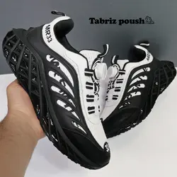 کفش اسپرت وارداتی بند دیسکی (زیپ لاین) طبی زیره کپسولی دو تیکه مدل MR33 رنگ مشکی سفید _ تبریز پوش