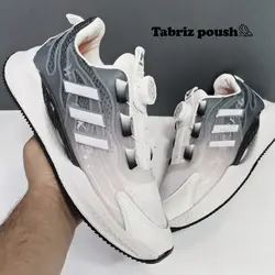کفش اسپرت وارداتی بند دیسکی (زیپ لاین) طبی زیره کپسولی دو تیکه مدل آدیداس رنگ سفید _ تبریز پوش