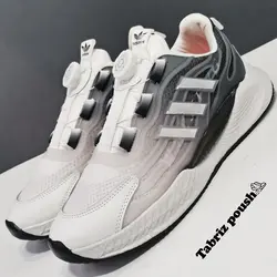 کفش اسپرت وارداتی بند دیسکی (زیپ لاین) طبی زیره کپسولی دو تیکه مدل آدیداس رنگ سفید _ تبریز پوش