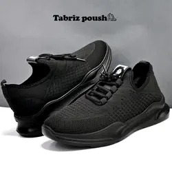 کفش جورابی طبی مناسب پیاده روی زیره تزریق قابل شستشو رنگ مشکی _ تبریز پوش