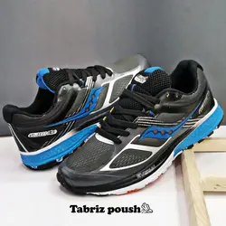 کفش اسپرت های کپی وارداتی طبی زیره eva مدل saucony ساکونی رنگ مشکی آبی _ تبریز پوش