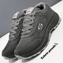 کفش کوهنوردی طبی زیره تزریق ضد آب مدل اسکیچرز تضمینی طوسی حمید اسپرت _ تبریز پوش