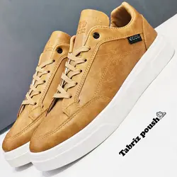 ونس مردانه قهوه ای عسلی طبی مدل اکو طرح چرم _ تبریز پوش