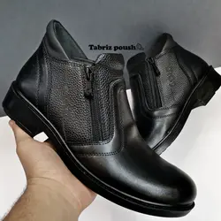 بوت زیره تزریق طبی مردانه طرح چرم مدل کاواک رنگ مشکی _ تبریز پوش